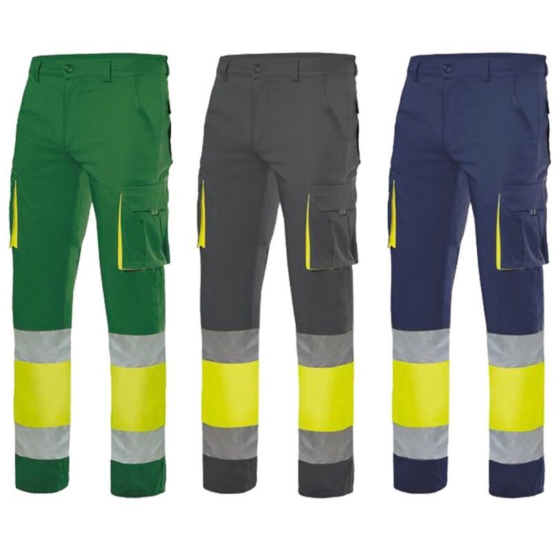 foto del prodotto pantaloni da lavoro ad alta visibilit velilla 303007 l grigio giallo