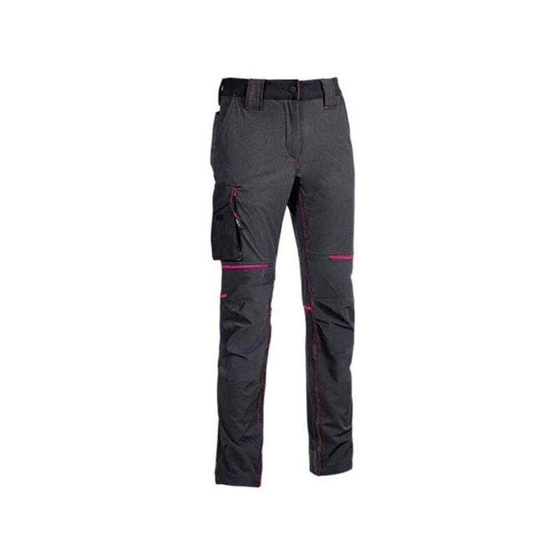 foto del prodotto pantaloni da lavoro da donna u power world grigio fuxia s