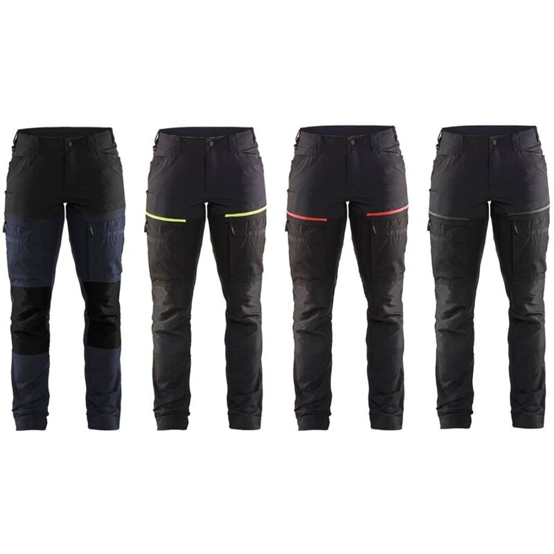 foto del prodotto pantaloni da lavoro donna blaklader 7166 service stretch xs nero rosso