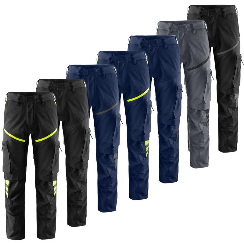 foto del prodotto pantaloni da lavoro multitasche fristads stretch 2653 lws 50 eu nero giallo