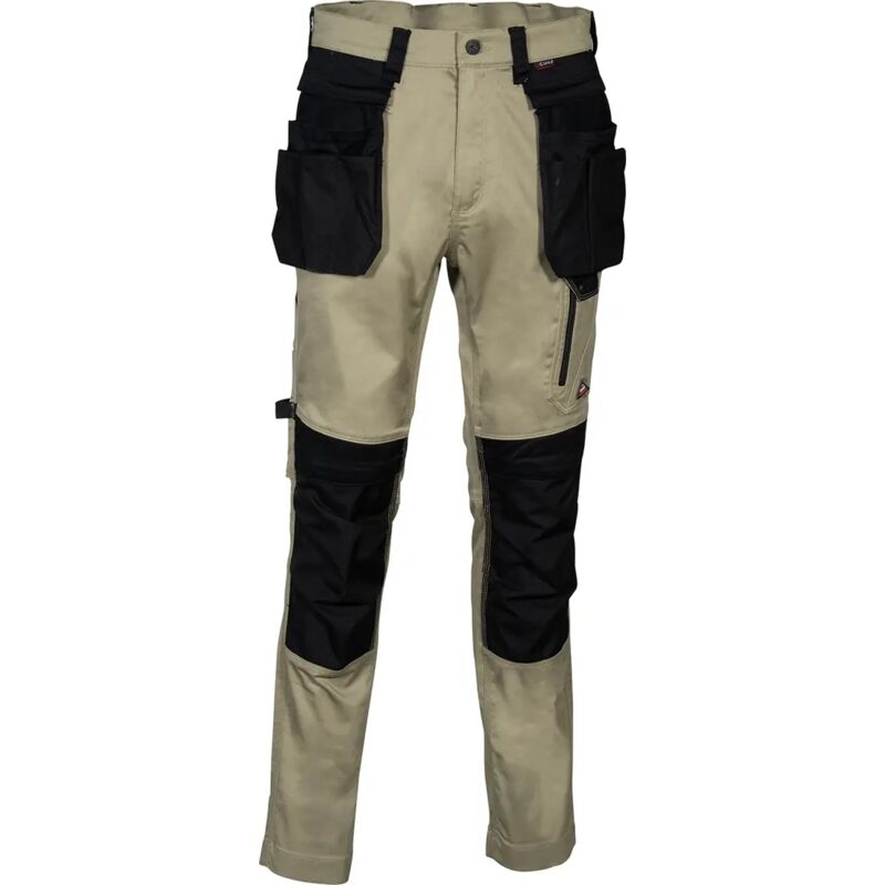 foto del prodotto pantaloni da lavoro multitasche kudus - beige/nero 4xl - fr (58) - eu (64)