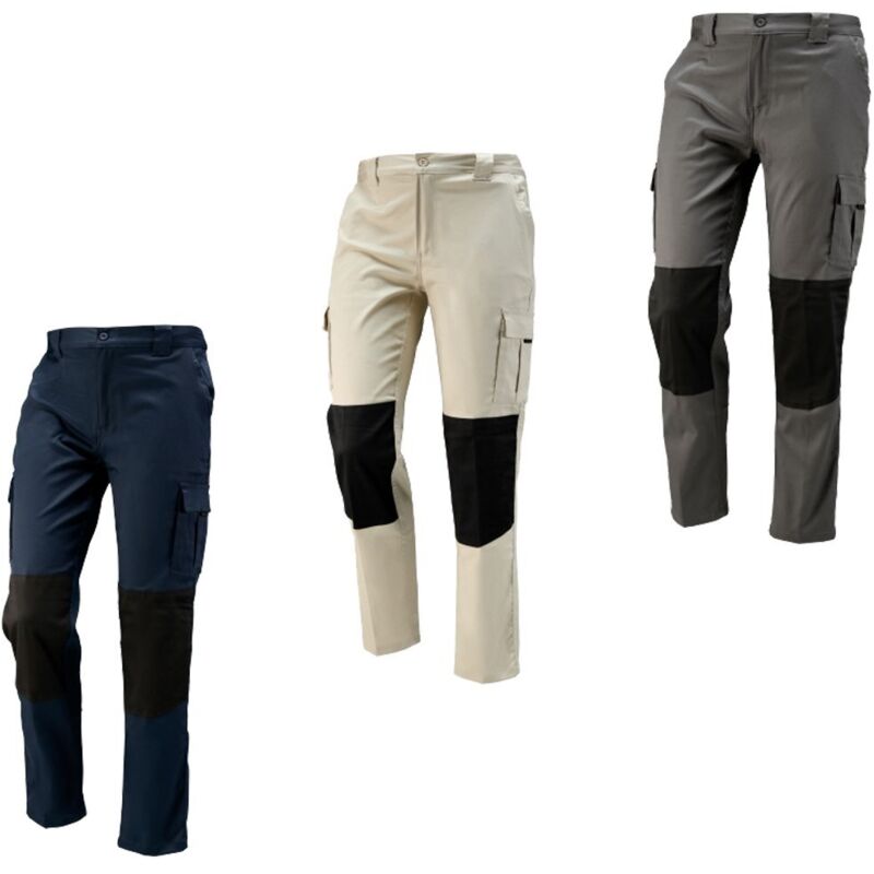foto del prodotto pantaloni da lavoro multitasche neri boston m grigio