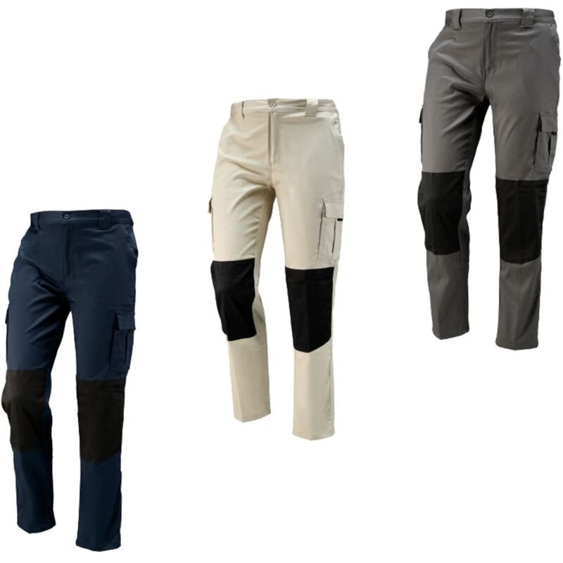 foto del prodotto pantaloni da lavoro multitasche neri boston xxxl blu