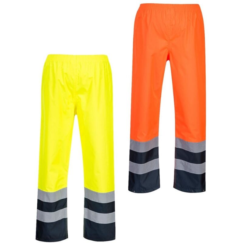 foto del prodotto pantaloni impermeabili antipioggia ad alta visibilita giallo-navy 3xl