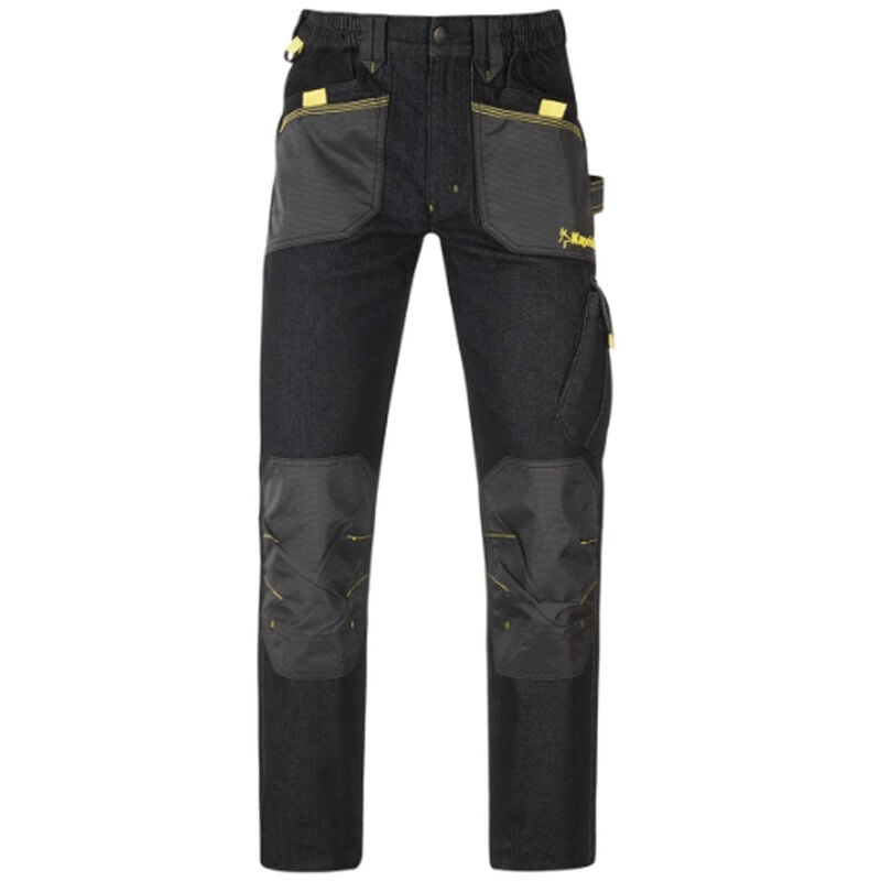 foto del prodotto pantaloni jeans da lavoro slick nero lunghi tg.s m l xl xxl tasche portautensili, s 