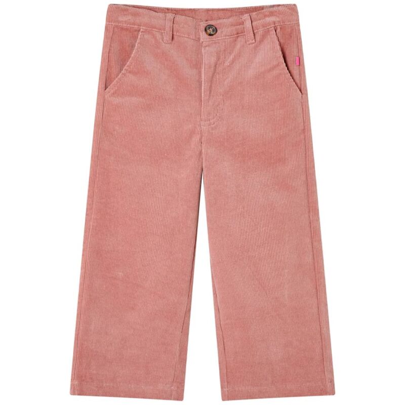 foto del prodotto pantaloni per bambini in velluto a coste rosa antico 104