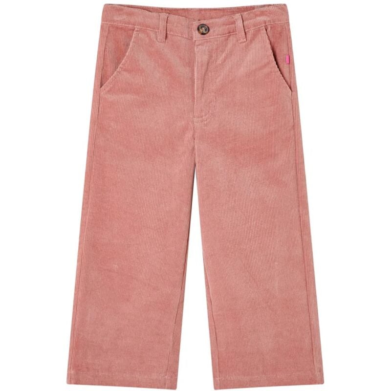 foto del prodotto pantaloni per bambini in velluto a coste rosa antico 92