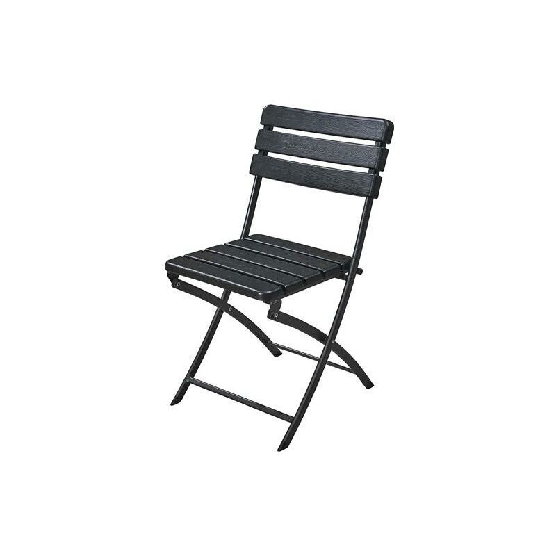 foto del prodotto papillon 8044505 sedia pieghevole quadrata effetto legno colore antracite 54 x 44,5 x 80,5 h cm