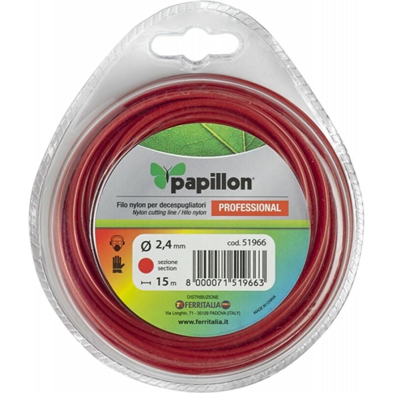 foto del prodotto papillon filo nylon per decespugliatore professionale 7 mt 3,5 mm profilo tondo