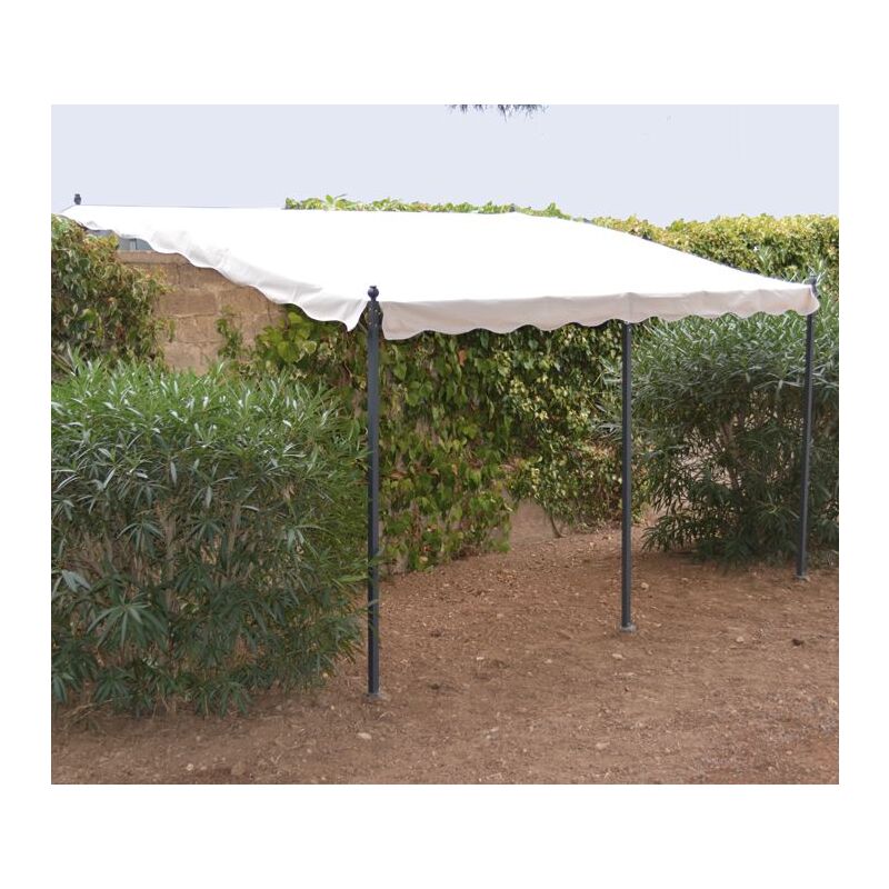 foto del prodotto papillon gazebo pergola in metallo mod. minorca per fissaggio a muro misure 300x400 cm