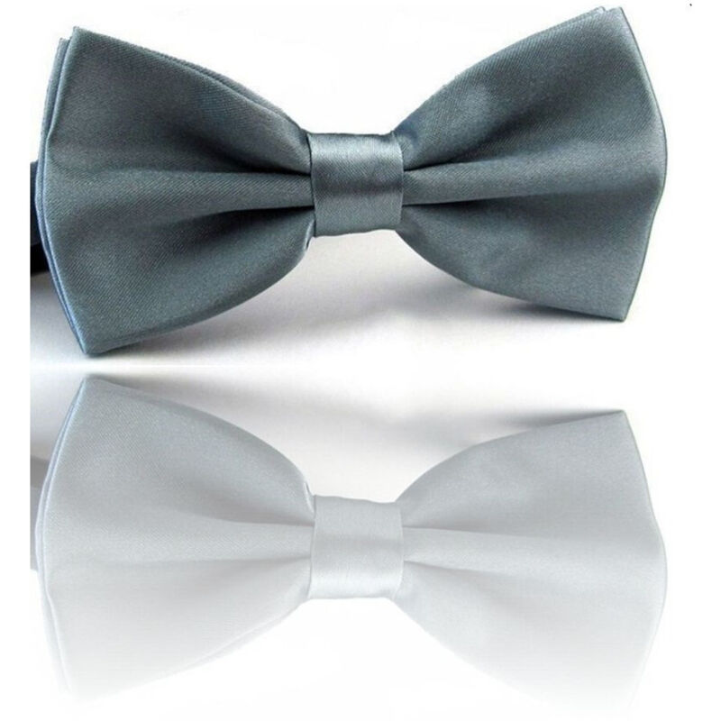 foto del prodotto papillon seta grigio perla cravattino farfallino cravatta frack uomo donna trade shop traesio