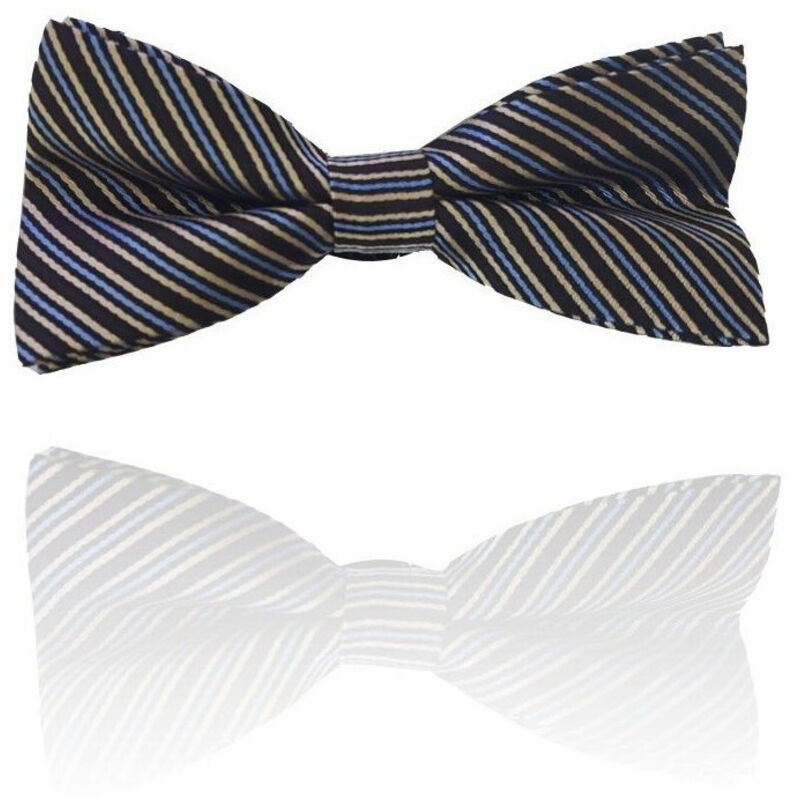 foto del prodotto papillon strisce marrone righe cravattino farfallino cravatta frack papion trade shop traesio