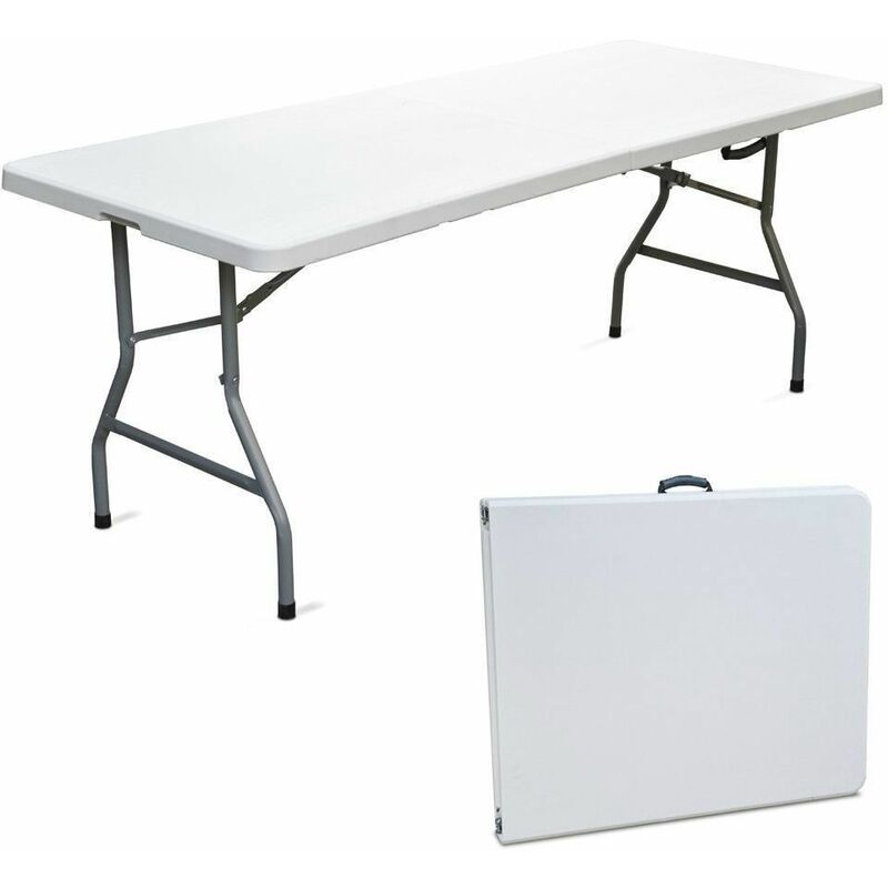 foto del prodotto papillon tavolo pieghevole 180cm mare picnic in pvc chiudibile a valigetta resina