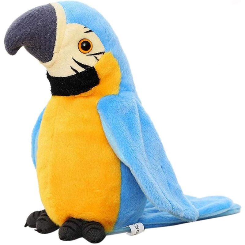 foto del prodotto pappagallo ara parlante ripeti ci che dici peluche giocattolo elettronico con registrazione animata uccello scuoti ali pappagallo parlante peluche