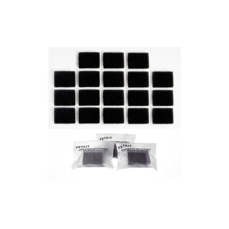 foto del prodotto paquet de 18 filtres en mousse de remplacement compatibles petkiteversweet 3 pro solo 2 solo se pour pompes sans fil, fontaines d eau pour animaux de