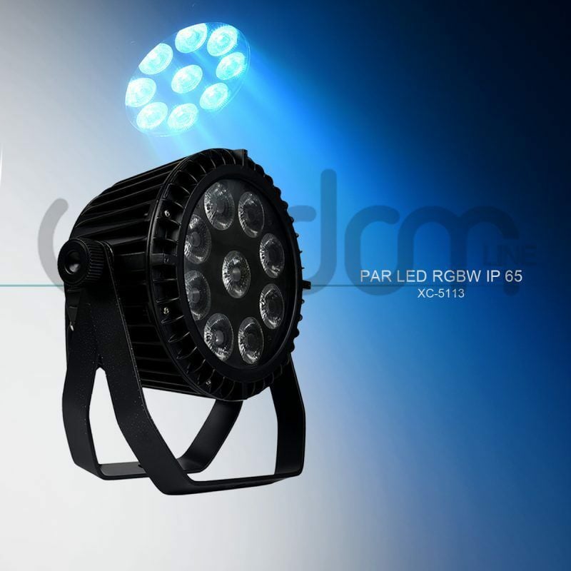 foto del prodotto par led 9x20w 4in1 dmx rgb ip65 con 3-pin xlr wisdom da esterno