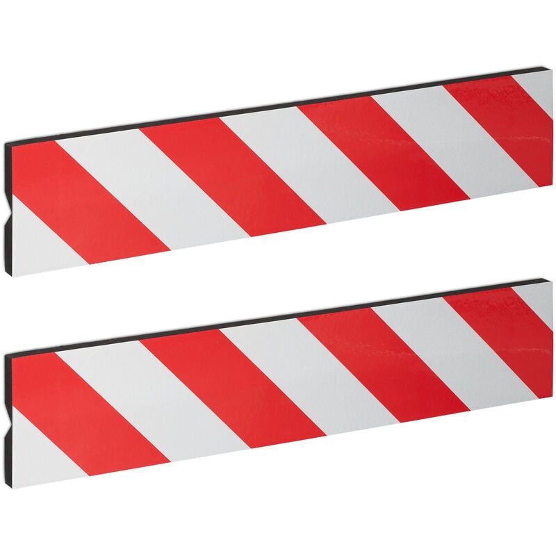 foto del prodotto paracolpi garage, set da 2, protezione portiere auto, adesivo eva paraurti da muro, 50 x 10 cm, rosso bianco relaxdays