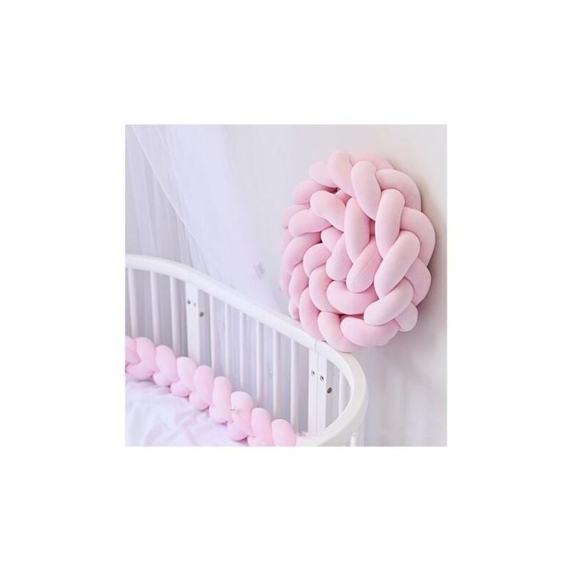 foto del prodotto paracolpi per culla intrecciato 3m rosa paracolpi per culla per bambini 