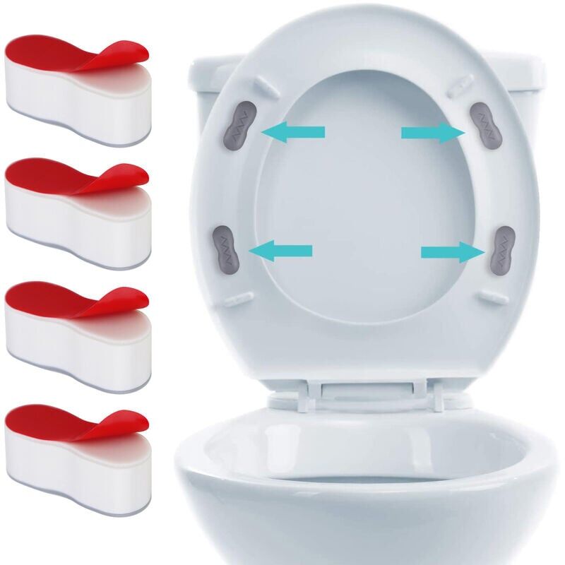 foto del prodotto paracolpi per sedile wc, cuscinetti per sedile wc, 4,5 x 2 x 1,7 cm, tampone universale per sedile wc, cuscinetto autoadesivo per sedile wc per casa,