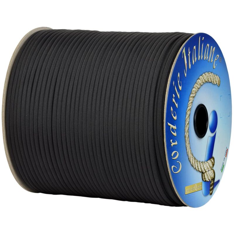 foto del prodotto paracord 550 type iii basic, nero 4 mm 10 mt, anima 7 fili, 100 made in italy 006078869 corderie italiane