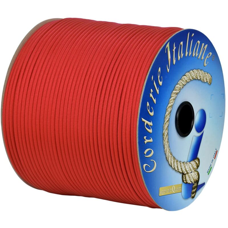 foto del prodotto paracord 550 type iii basic, rosso 4 mm 10 mt, anima 7 fili, 100 made in italy 006078913 corderie italiane