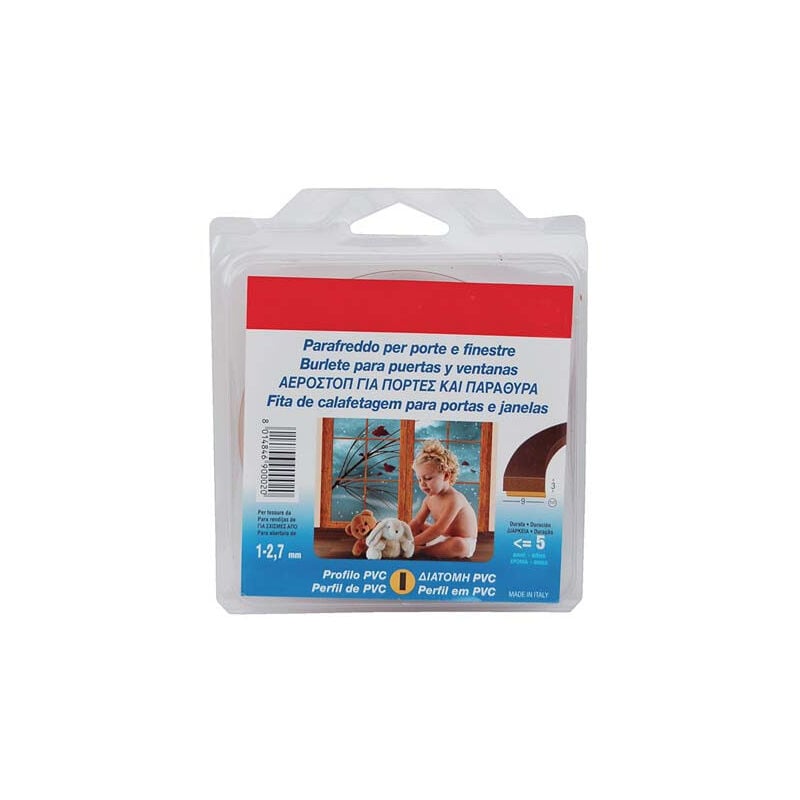 foto del prodotto parafreddo geko flex profilo i pvc espanso marrone h.mm 9 mt 6