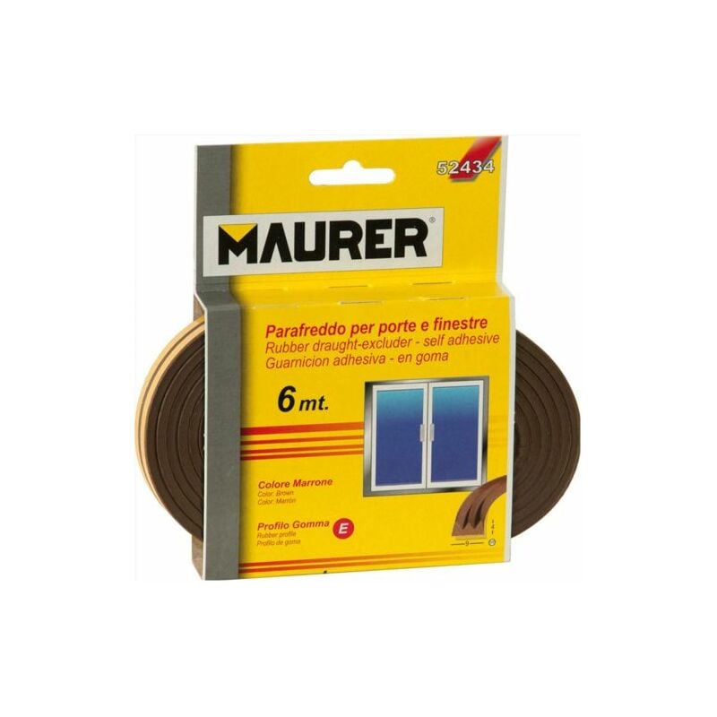 foto del prodotto parafreddo in gomma autoadesivo profilo p lunghezza 6 mt colore marrone maurer