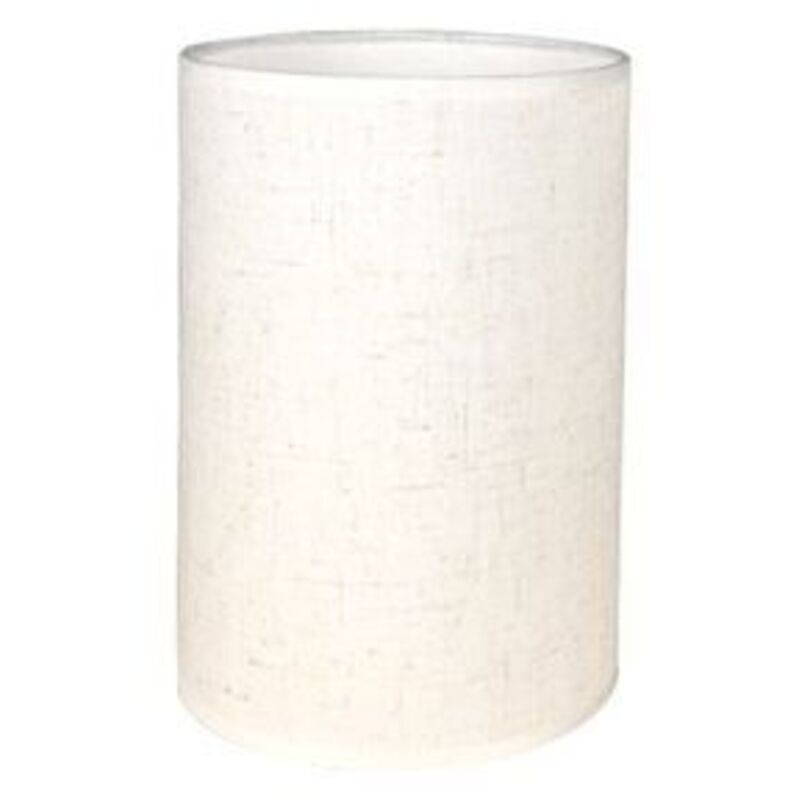 foto del prodotto paralume cilindrico in tessuto di lino fatto a mano, per lampada da tavolo, lampada a sospensione, lampada da terra bianco, diametro 14 cm x altezza