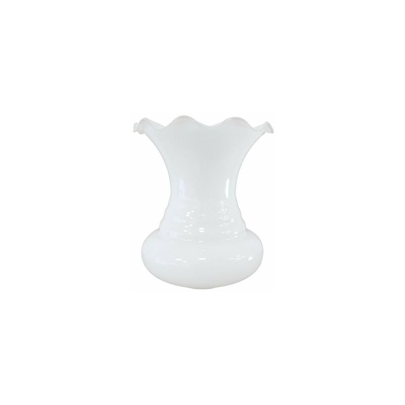 foto del prodotto paralume in vetro opalino bianco lucido galantus 17x14cm con apertura 5cm