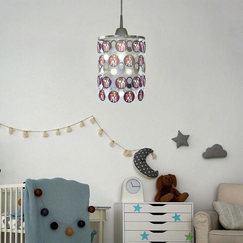 foto del prodotto paralume lampada per bambini lampada a sospensione cani camera per bambini paralume cane, cristalli cromati, dxh 23x33 cm