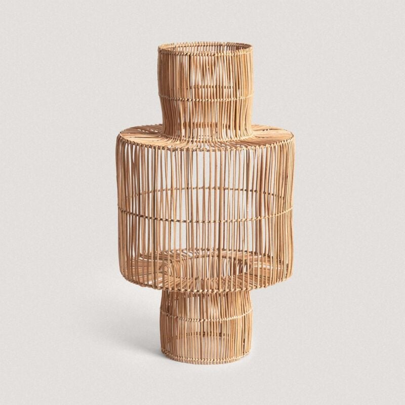 foto del prodotto paralume lampada sospensione rattan bonghani iluzzia naturale