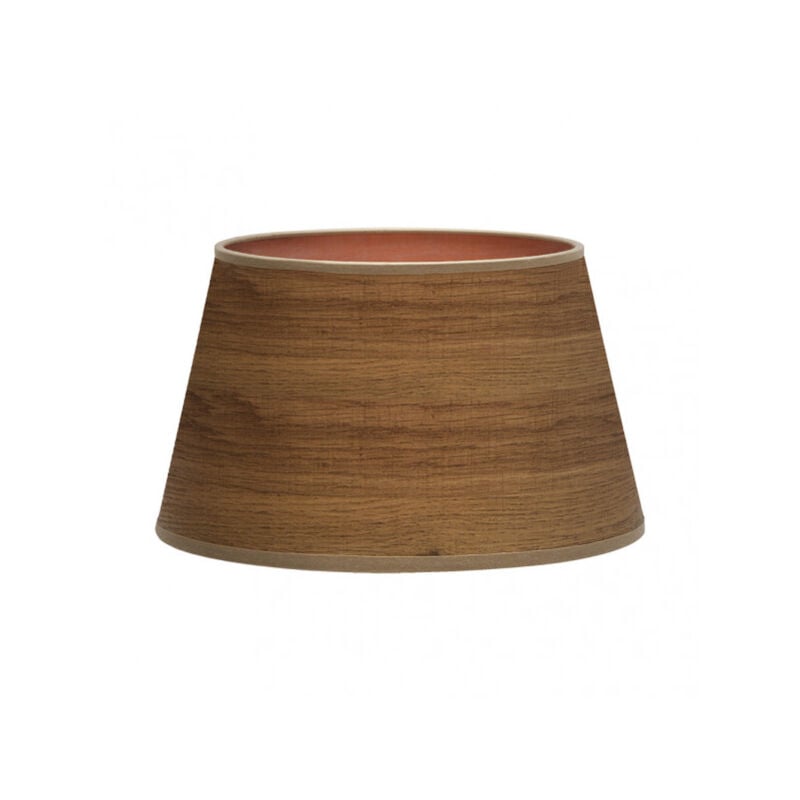 foto del prodotto paralume salma e27 legno scuro 45dx35dx30h aperto conico
