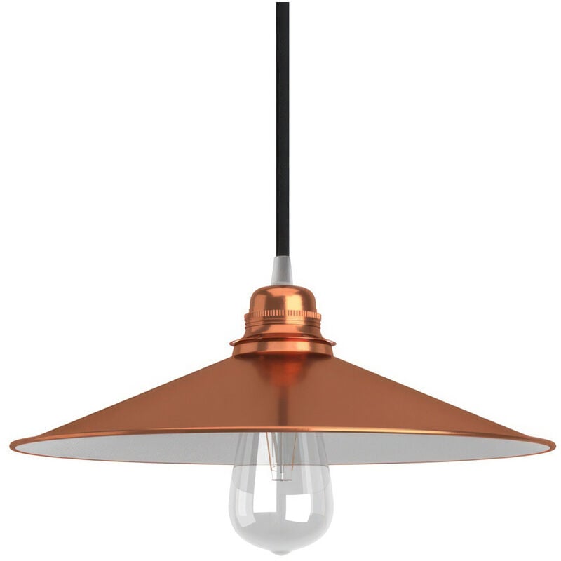 foto del prodotto paralume swing in metallo smaltato con attacco e27 bianco - rame