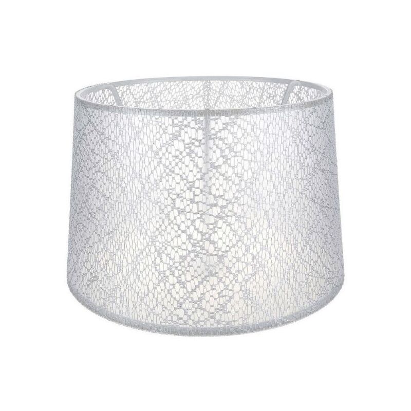 foto del prodotto paralume tessuto bianco motivo ricamo deco asz1181
