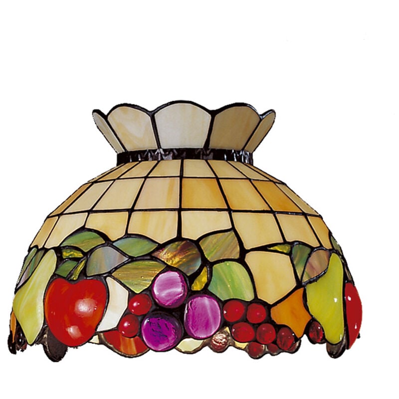 foto del prodotto paralume tiffany in vetro decorato multicolor d. 30cm