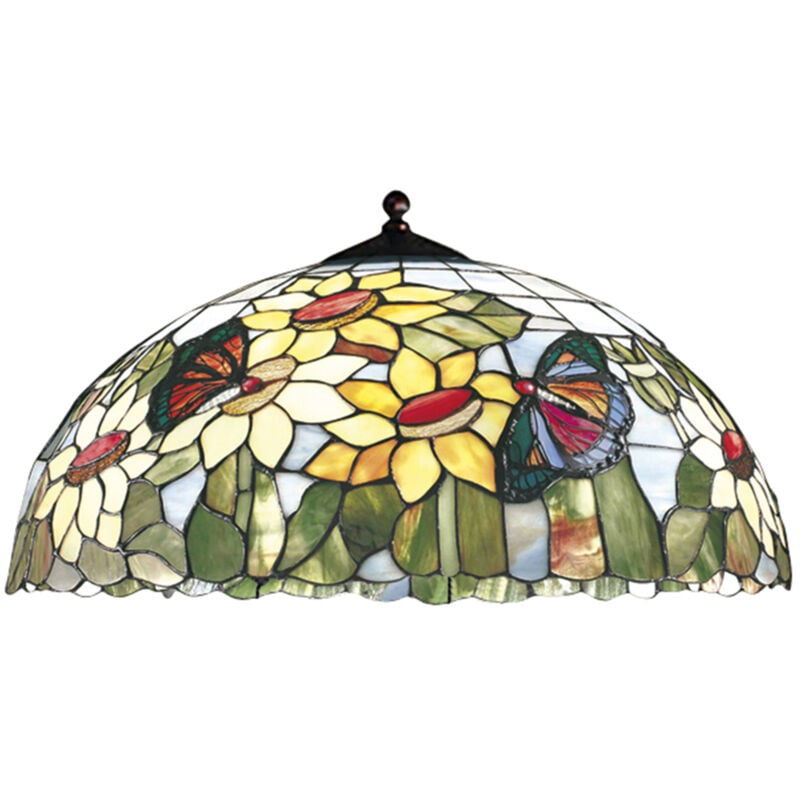 foto del prodotto paralume tiffany in vetro decorato multicolor d. 45cm per sospensione
