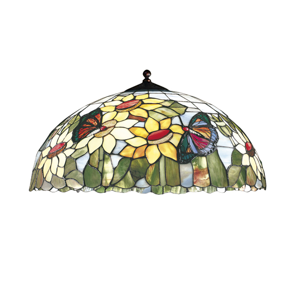 foto del prodotto paralume tiffany in vetro decorato multicolor d. 55cm per sospensione