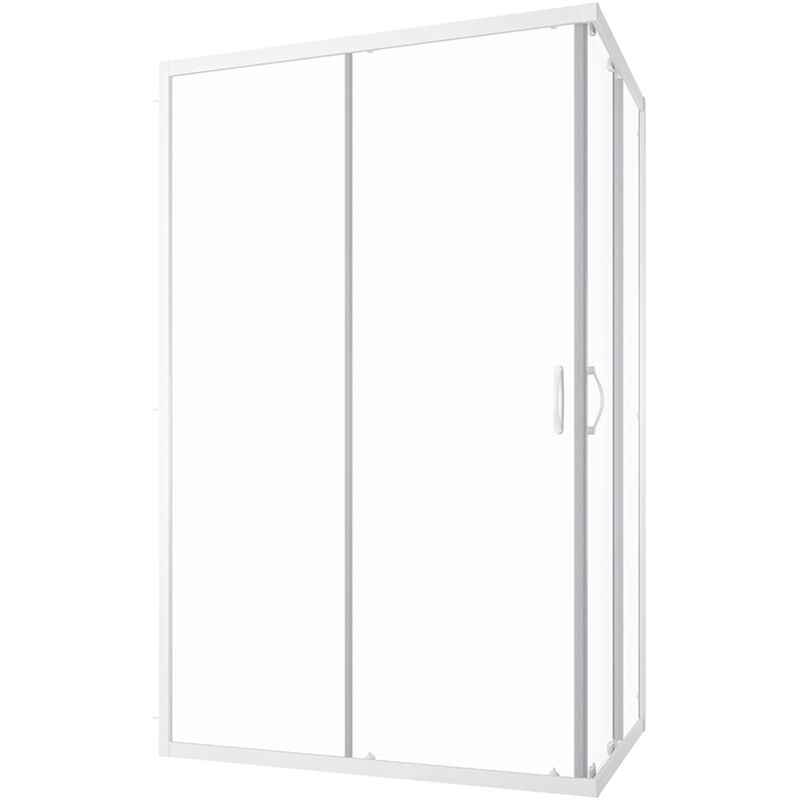 foto del prodotto parama box doccia scorrevole 70x120 cm profili in alluminio bianco vetro 4mm trasparente h185 reversibile mod. grenada