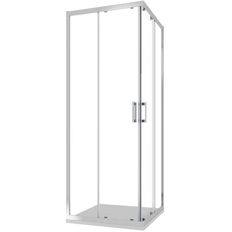foto del prodotto parama box doccia scorrevole 70x120 cm profili in alluminio cromato vetro 6mm trasparente con trattamento anticalcare h198 reversibile mod. tahiti