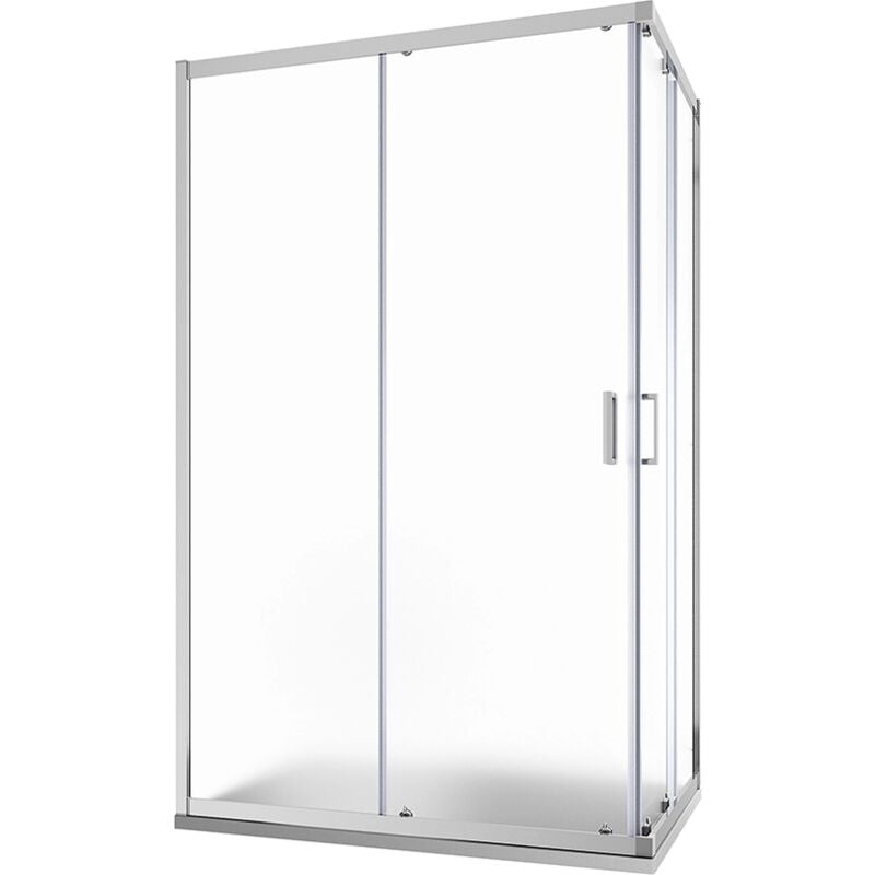 foto del prodotto parama box doccia scorrevole 80x80 cm profili in alluminio cromato vetro 6 mm stampato h185 reversibile mod. tonga