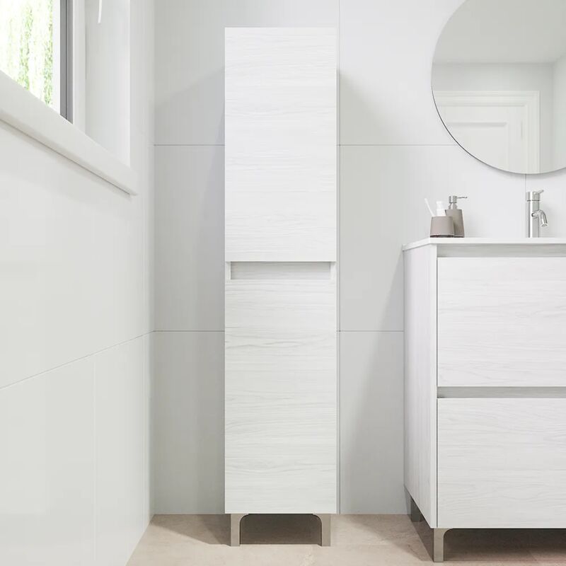 foto del prodotto parama colonna bagno a terra 136cm con due ante bianco effetto legno mod. sila
