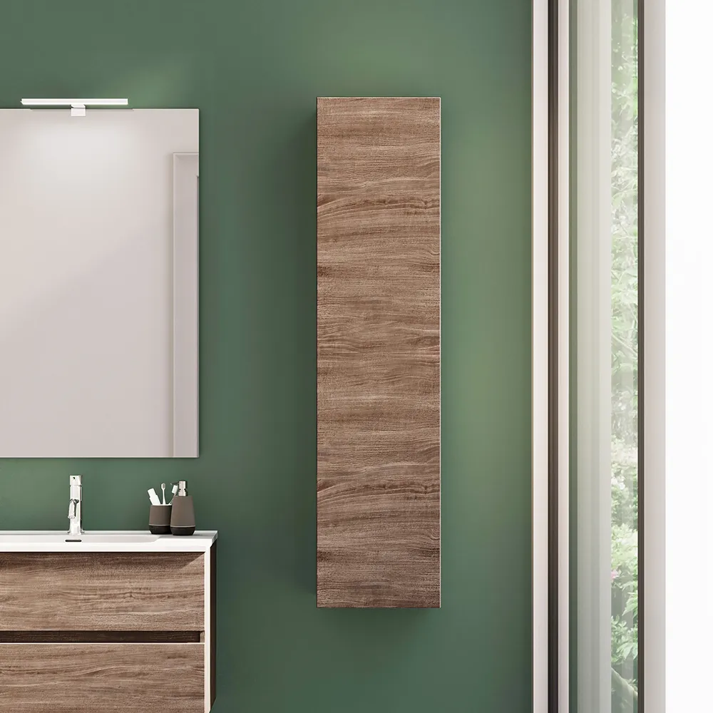 foto del prodotto parama colonna bagno sospesa altezza 140 cm rovere scuro reversibile mod. yili