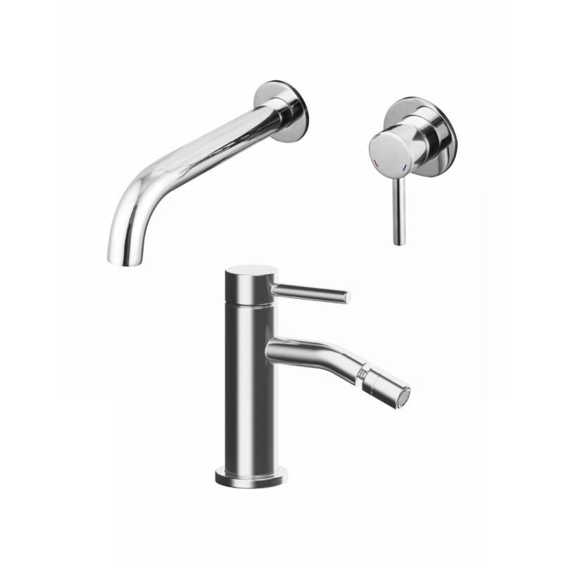 foto del prodotto parama coppia miscelatori lavabo ad incasso bidet senza scarico in ottone cromato mod. bette