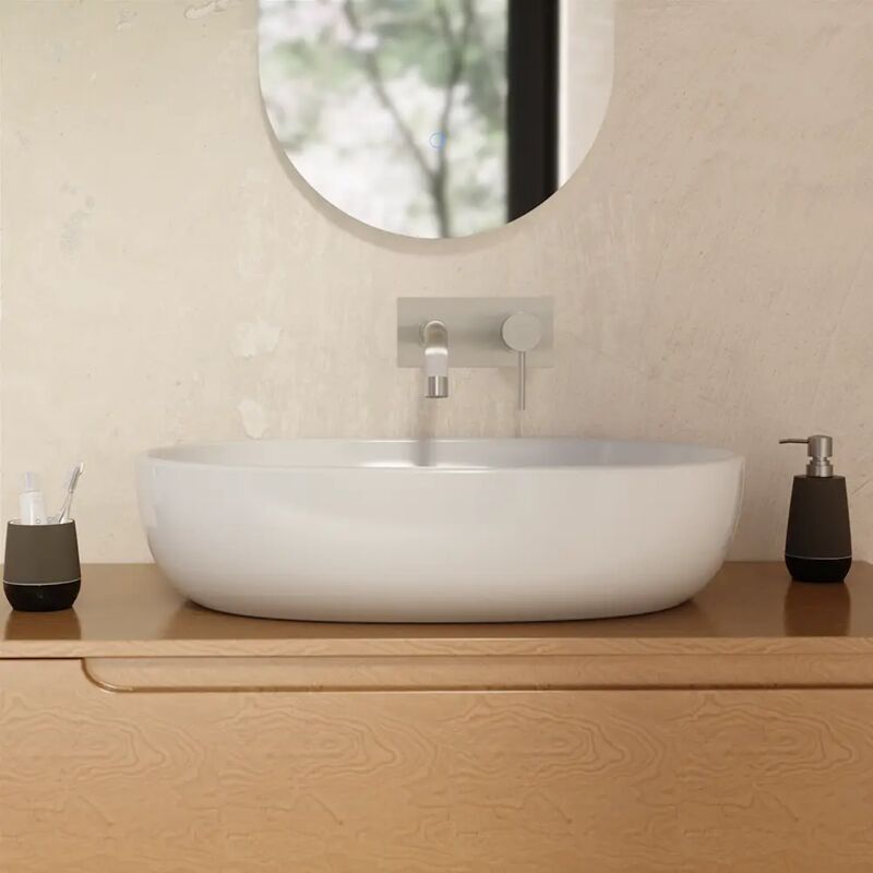 foto del prodotto parama lavabo da appoggio ovale con bordo slim 61x41x13,5 cm bianco