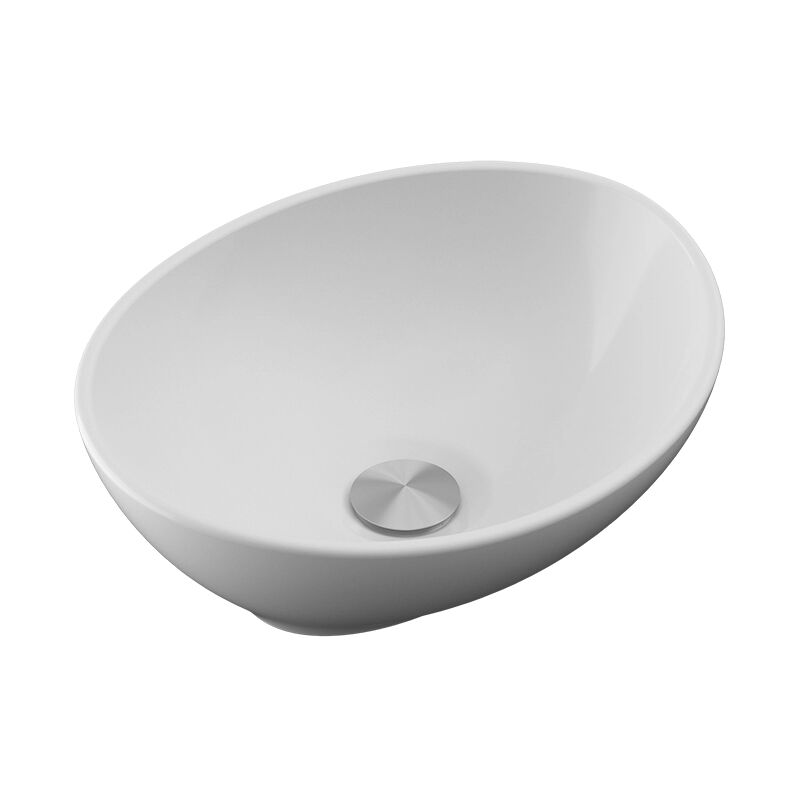 foto del prodotto parama lavabo da appoggio ovale in ceramica 41x34x14,5 cm bianco