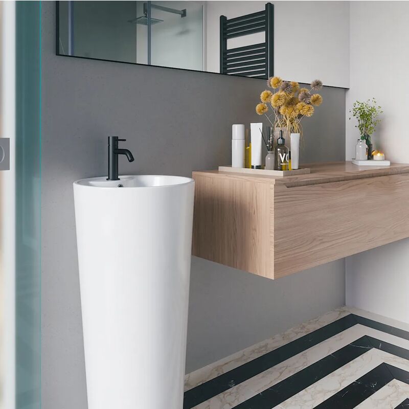 foto del prodotto parama lavabo freestanding diam. 40 cm in ceramica bianco lucido con troppopieno mod. azov