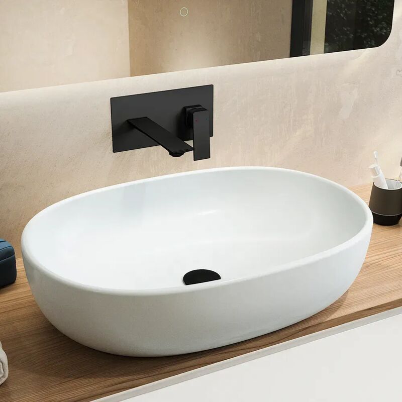 foto del prodotto parama miscelatore lavabo ad incasso in ottone nero opaco mod. ingrid