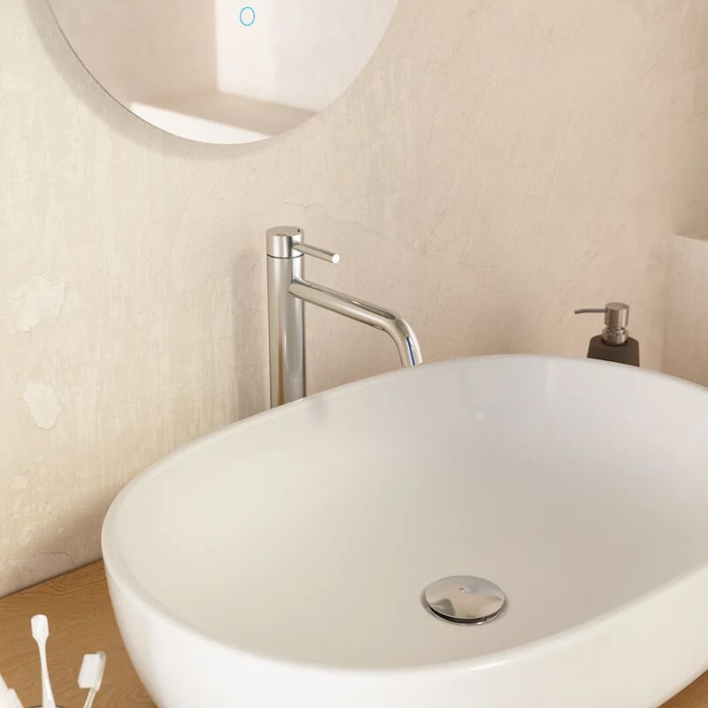 foto del prodotto parama miscelatore lavabo alto senza scarico slim in ottone cromato mod. bette