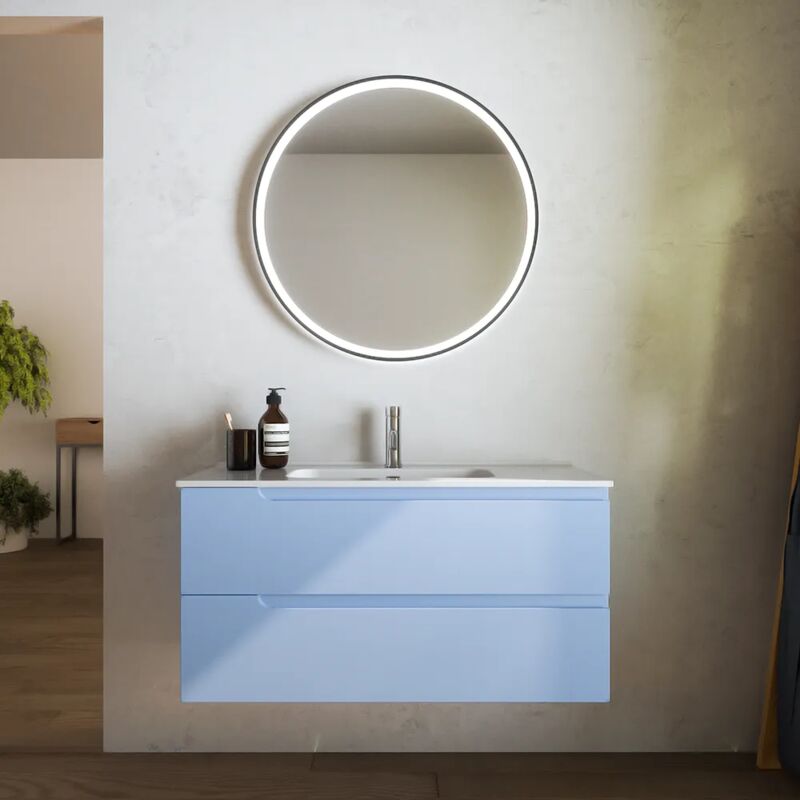 foto del prodotto parama mobile da bagno sospeso 120 cm due cassetti carta da zucchero con lavabo incluso mod. ardenne
