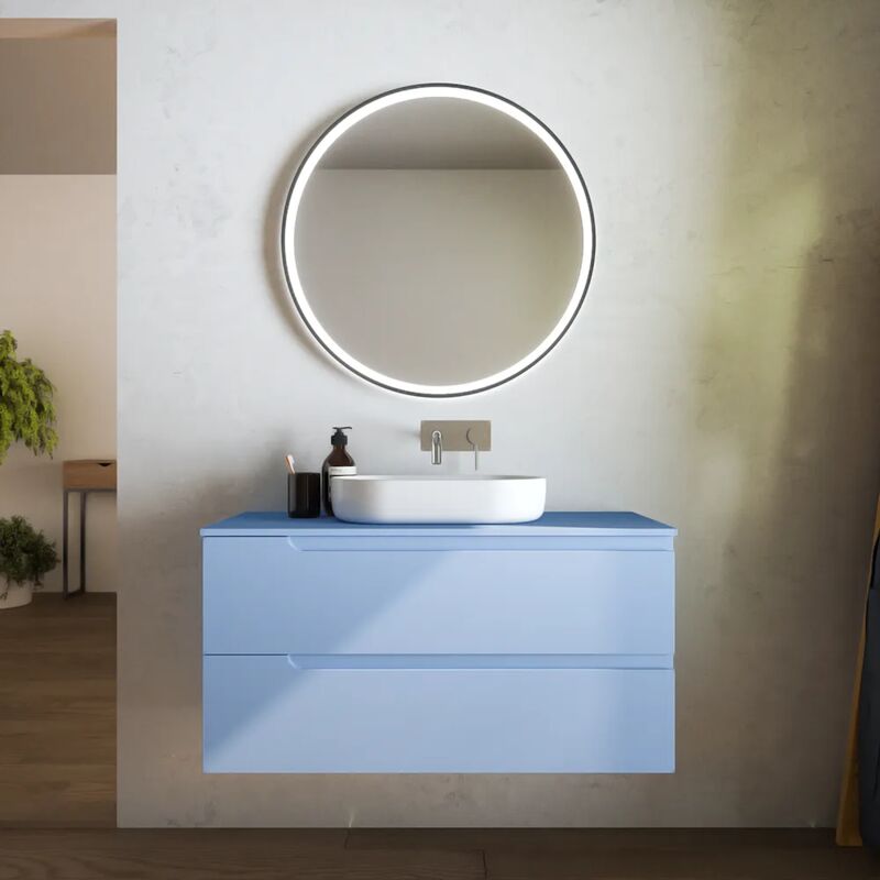 foto del prodotto parama mobile da bagno sospeso 120 cm due cassetti carta da zucchero con top mod. ardenne